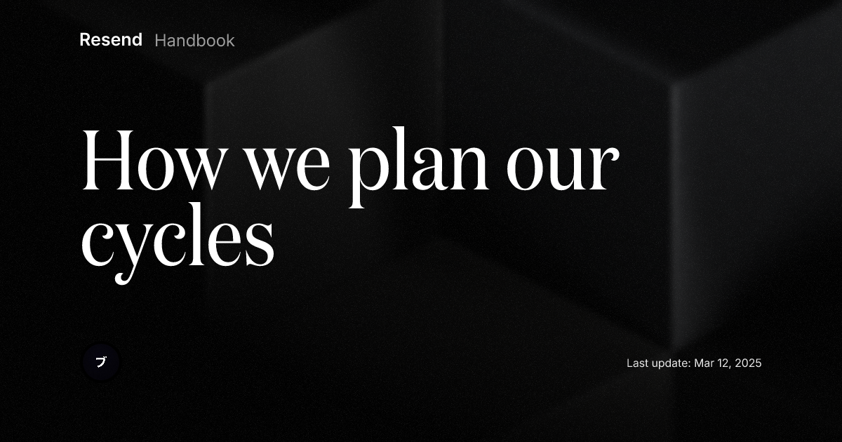 How we plan our cycles