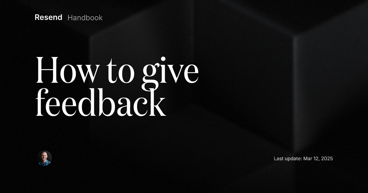 How to give feedback